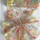 9.45” x 1yd Double-Sided Embroidered Lace Trim Spring Colourful Flowers Leaves Pink Green Violet 9.45” x 1yd Double-Sided Embroidered Lace Trim Spring Colourful Flowers Leaves Pink Green Violet