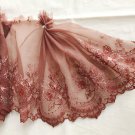 7.09” x 1 yd Brown Embroidered Floral Lace Trim Scalloped Off-White Light Brown 7.09” x 1 yd Brown Embroidered Floral Lace Trim Scalloped Off-White Light Brown