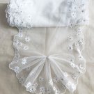 9.49" x 1.1 yds White Floral Double-Sided Lace Trim Daisy Shiny 9.49" x 1.1 yds White Floral Double-Sided Lace Trim Daisy Shiny