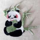 1 pc 2.52” x 2.24” Panda sitting on Lotus Leaf Patch Appliqué Self-Adhesive