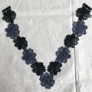 11” /  1.73” “A string of 11 flowers” Floral Collar Patches Embroidered Appliqué