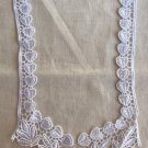 1 pair 2.76” x 7.13” White Patches Embroidered Appliqué Leaves Hearts