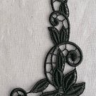 1 pc 2.48” x 4.84” Black Floral Patch Appliqué