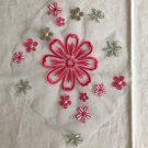 1 pc 7.8” x 9.84” Pink Flowers Patches Embroidered Appliqué