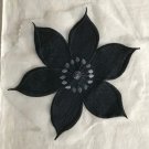 1 pc 7.09” x 6.02” Flowers Patches Embroidered Appliqué Black