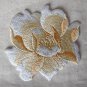3.5â x 3.11â Peony Embroidery Patch AppliquÃ© Self-Adhesive Yellow White