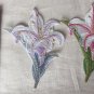 1 pc 3.46â x 4.29â Patch Appliqué Self-Adhesive Lily Pink White