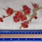 3.62â x 7.32â Red Plum Flower Patch AppliquÃ© Self-Adhesive Red Yellow