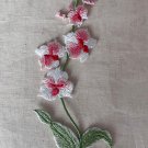 2.56” x 7.05” Patch Appliqué Self-Adhesive Embroidered Flowering Plant Red Phalaenopsis 2.56” x 7.05” Patch Appliqué Self-Adhesive Embroidered Flowering Plant Red Phalaenopsis