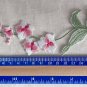 2.56â x 7.05â Patch Appliqué Self-Adhesive Embroidered Flowering Plant Red Phalaenopsis