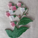 2.99” x 3.5” Embroidered Patch Appliqué Self-Adhesive Lily of The Valley Bell-like Flower Red 2.99” x 3.5” Embroidered Patch Appliqué Self-Adhesive Lily of The Valley Bell-like Flower Red
