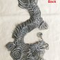 5.79â x 12.6â Eastern Dragon Embroidered Patch Appliqué Gray Grey Long