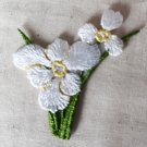 2.09” x 2.13” Flower White Blossoms Embroidered Patch Appliqué Self-Adhesive Flowering Plant 2.09” x 2.13” Flower White Blossoms Embroidered Patch Appliqué Self-Adhesive Flowering Plant