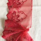 4.49” x 1 yd Red Embroidered Floral Lace Trim Gorgeous 4.49” x 1 yd Red Embroidered Floral Lace Trim Gorgeous