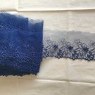3.74” x 1 yd Blue Embroidered Floral Lace Trim Beautiful