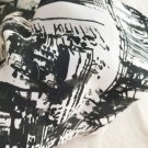 24” x 16.5” 100% Silk Odd Bits of Cloth Fabric Black White