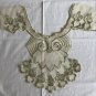 18.5âx16.8â Embroidered Patch Appliqué Decorative Collar Metallic Golden Green Owl