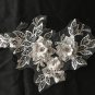 7.87&acirc;�� &Atilde;� 5.39&acirc;�� 3D Floral Embroidered Appliqu&Atilde;&copy; Patch Silver Gray Shimmering