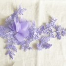 4.84” × 6.73” Violet Floral Embroidered Appliqué Patch + Shimmering Sequins