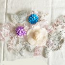 1pc 8.98” × 14.33” 3D Floral Embroidered Appliqué Patch Shimmering Sequins