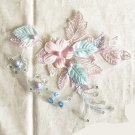 1pc 5.51” × 6.30” Shimmering Floral Embroidered Appliqué Patch + Sequins + Beads