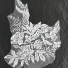 14.4" × 16" Shimmering Embroidered Appliqué Patch + Sequins + Beads + White Floral