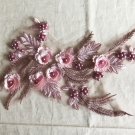11” x 6.57” Embroidered Appliqué Patch Floral Beads Shimmering