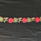 1 pc 24” x 2.76” Embroidered Appliqué Patch Red Peonies