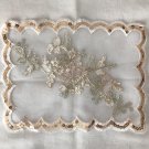9.45” x 7.09” 3D Floral Embroidered Appliqué Patch Shimmering Golden
