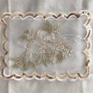 9.25” x 7.09” 3D Floral Embroidered Appliqué Patch Shimmering Golden