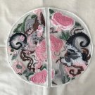 1 pc 10” Round Floral Embroidered Appliqué Patch Chinese phoenix For Shirt etc.