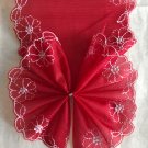 5.3” x 1 yd Red Floral Lace Trim Double-sided Embroidery