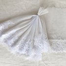 7.48” x 1 yd Floral Embroidered Lace Trim White