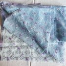 54.3” x 1.07 yds Blue Lace Fabric Embroidery Floral Window Lattice