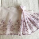 6.77” x 1 yd Floral Embroidered Lace Trim Cascading Wisteria-Style Bellflowers 6.77” x 1 yd Floral Embroidered Lace Trim Cascading Wisteria-Style Bellflowers