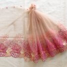 10.83” x 1 yd Floral Embroidered Lace Trim
