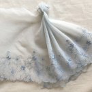 8.38” x 1 yd Floral Embroidered Lace Trim Blue Sequin Flower Core