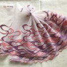 7.68” x 1 yd Lace Trim Wavy Flame Embroidery with Tiny White Raised dots