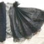 9.92&acirc;�� x 1 yd Black Floral Embroidered Lace Trim Carnation