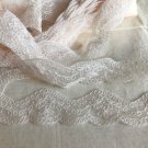 1.38” x 1 yd Floral Embroidered Lace Trim Pink