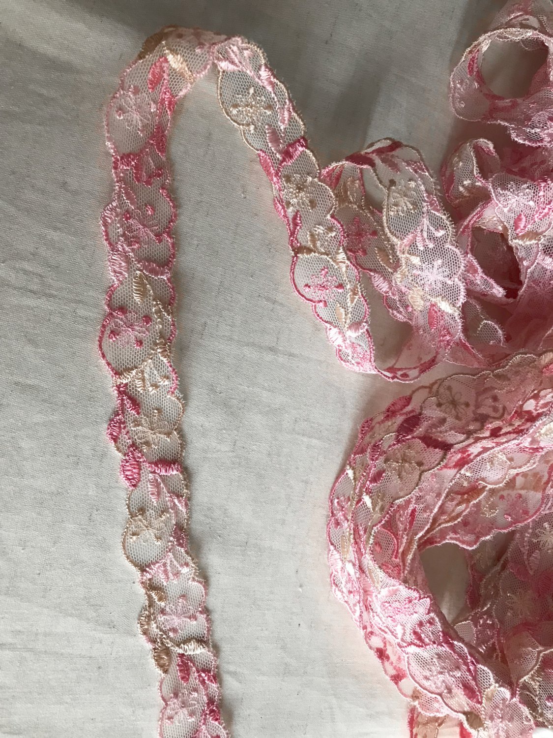 0.79&acirc;�� x 1 yd Floral Embroidered Lace Trim