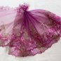 7.36â x 1.1 yds Floral Embroidered Lace Trim Deep Magenta