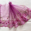 7.36” x 1.1 yds Floral Embroidered Lace Trim Deep Magenta