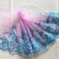 7â x 3.66 yds Floral Embroidered Lace Trim Blue Pink