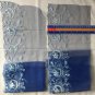 7.08" x 2.7 yds Floral Embroidered Lace Trim Blue