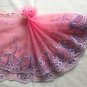 7.24&acirc;�� x 1.55 yds Floral Embroidered Lace Trim Pink A bit Shimmering