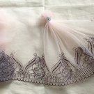 6.97” x 1.32 yds Floral Embroidered Lace Trim Purple pink