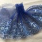 7.08" x 2.7 yds Floral Embroidered Lace Trim Blue