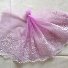 7.68 x 1.1 yds Floral Embroidered Lace Trim Pink
