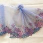 7.17&acirc;�� x 1.56 yds Floral Embroidered Lace Trim Blue